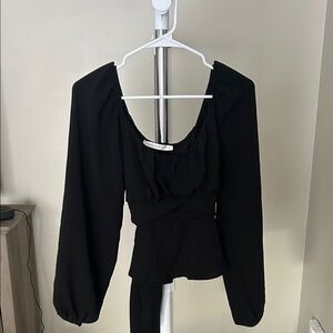 Altar'd State Black Long Sleeve Blouse